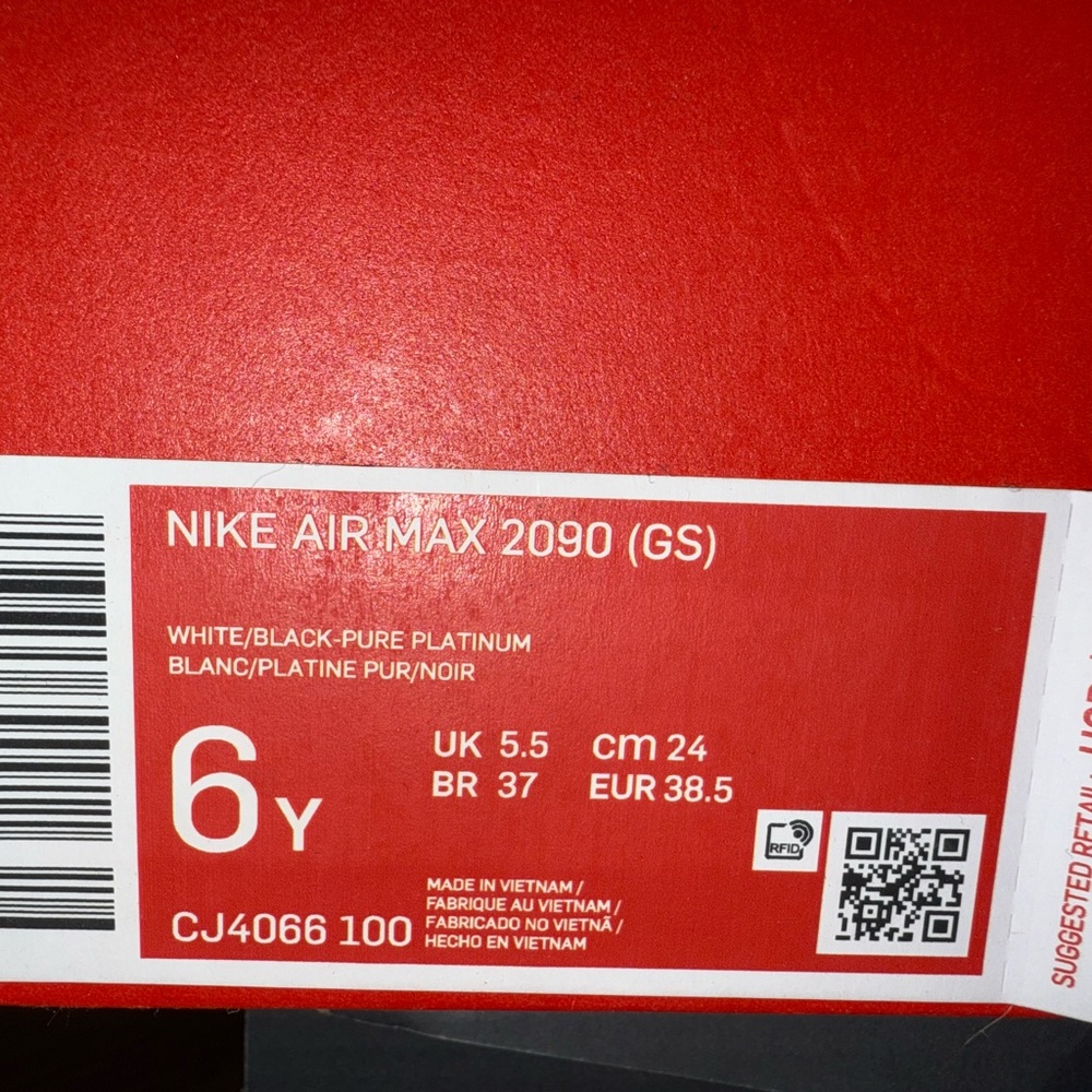 Nike Air Max 2090 GS White Black Pure Platinum